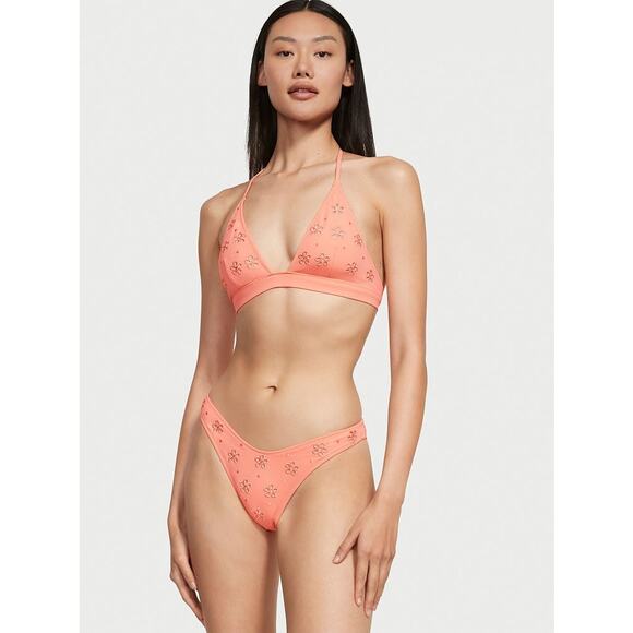 NWT Victoria's Secret Lip Smacker Coral Essential Halter Bikini Top Size Large - Picture 12 of 15